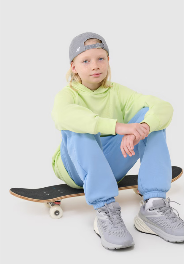 Bluza Chłopięca 4F z Kapturem Oversize Zielona 4FJWSS25TSWSM1712