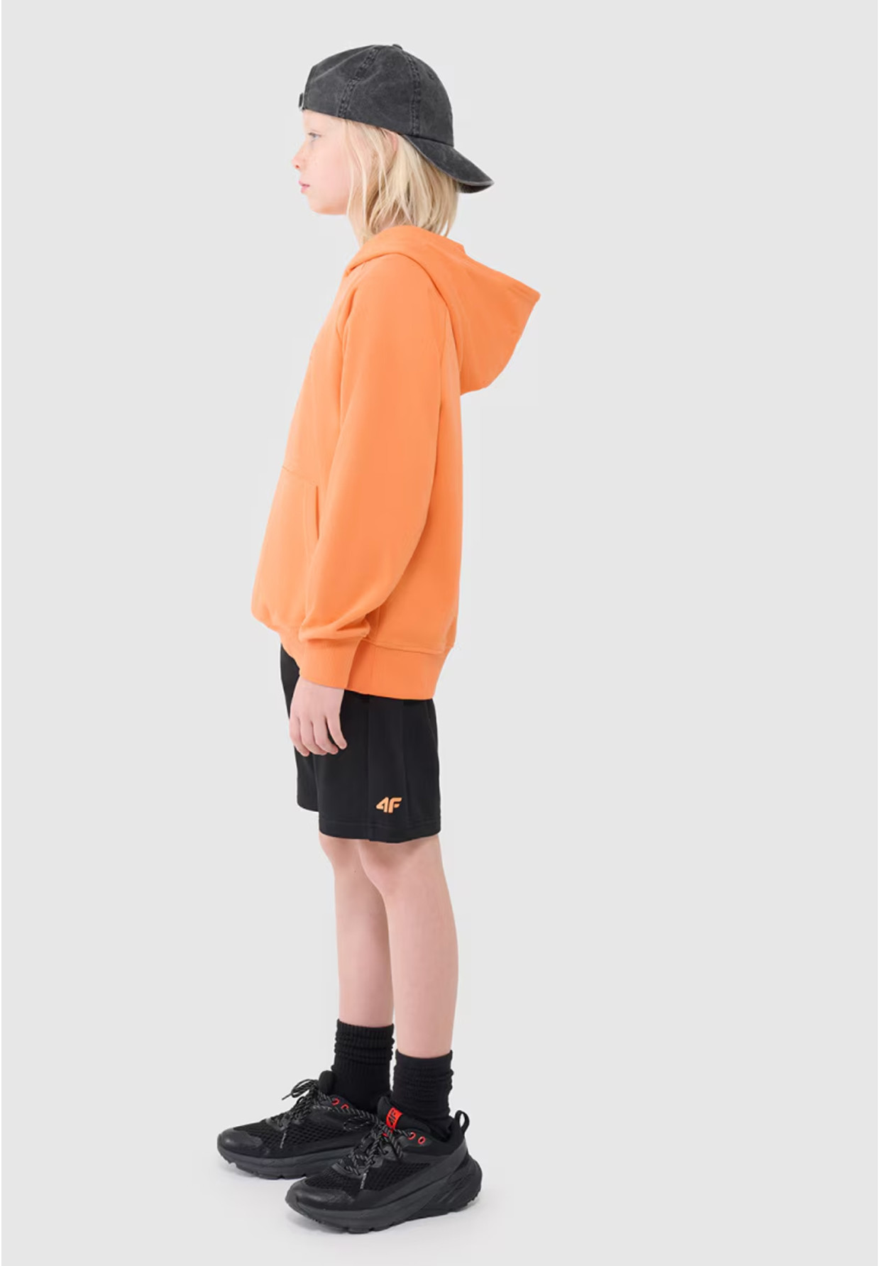 Bluza Chłopięca 4F z Kapturem Oversize Pomarańczowa 4FJWSS25TSWSM1712