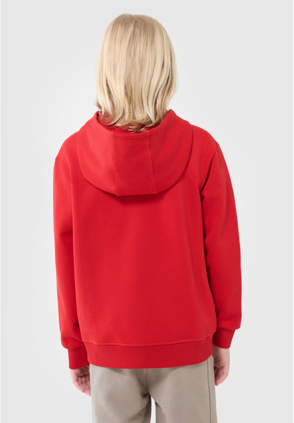 Bluza Chłopięca 4F Z Kapturem Rozpinana Czerwona 4FJWSS25TSWSM1851