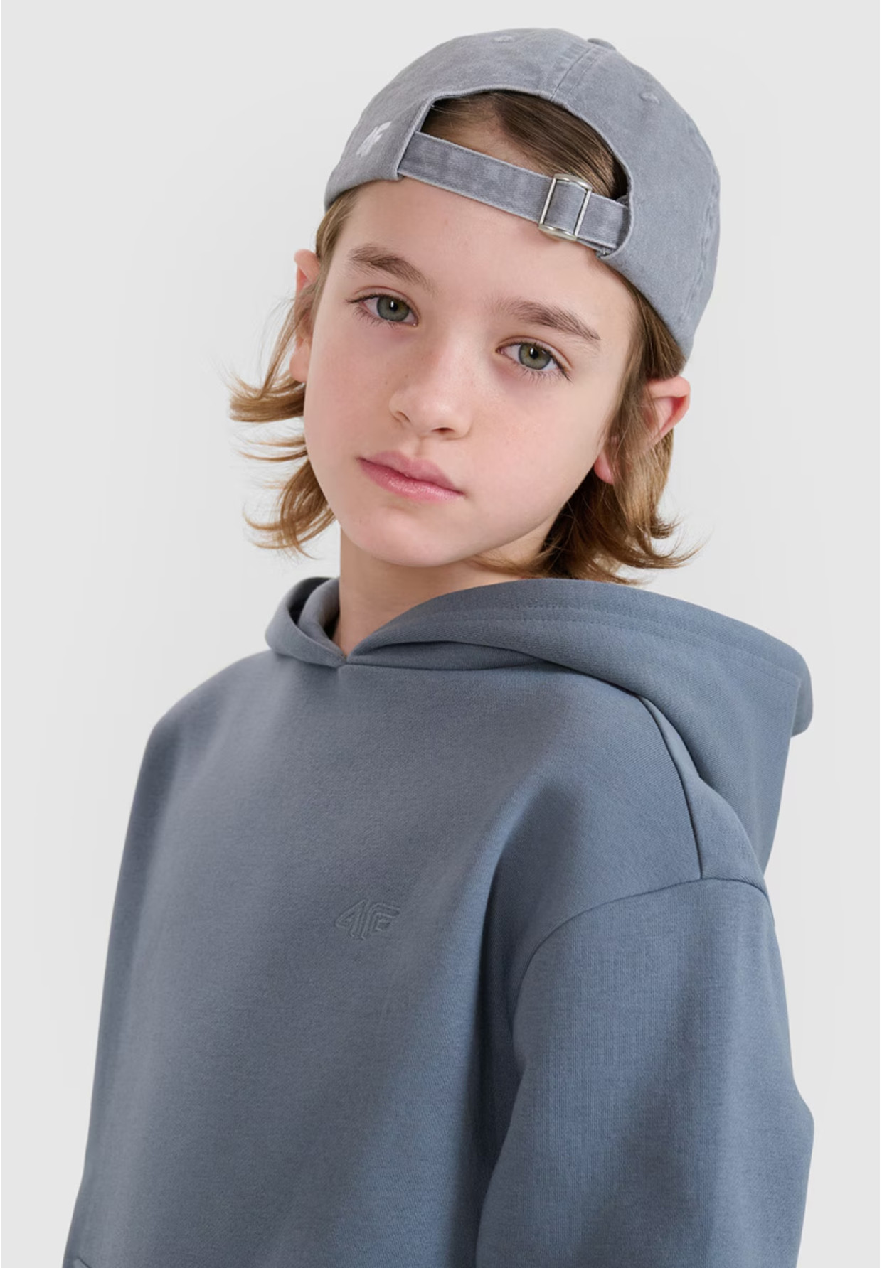 Bluza Chłopięca 4F Dresowa z Kapturem Oversize Turkusowa 4FJWSS25TSWSM1852