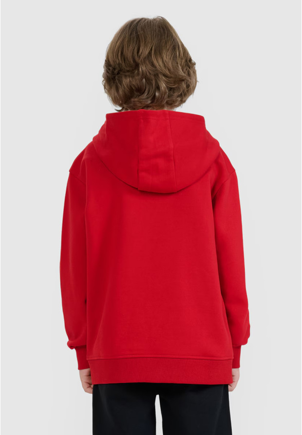 Bluza Chłopięca 4F Dresowa z Kapturem Oversize Czerwona 4FJWSS25TSWSM1852
