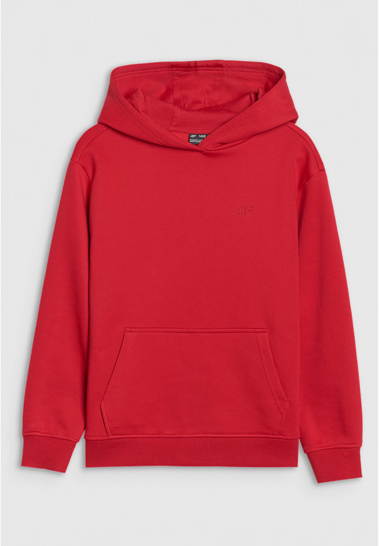 Bluza Chłopięca 4F Dresowa z Kapturem Oversize Czerwona 4FJWSS25TSWSM1852