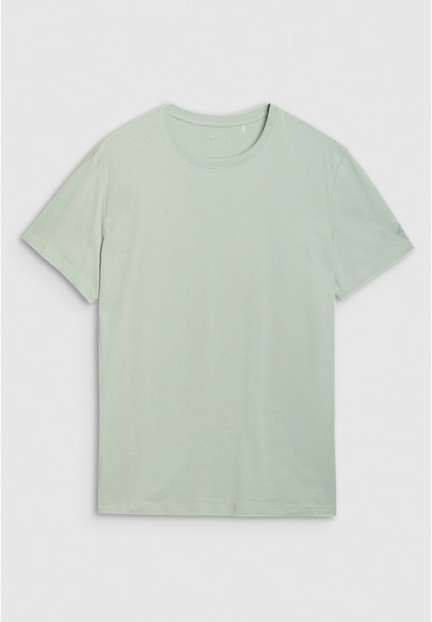 Koszulka Męska 4F T-shirt Z Nadrukiem Regular Miętowa 4FWSS25TTSHM2239