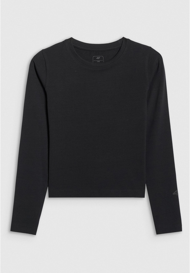 Czarny longsleeve dziewczęcy 4F