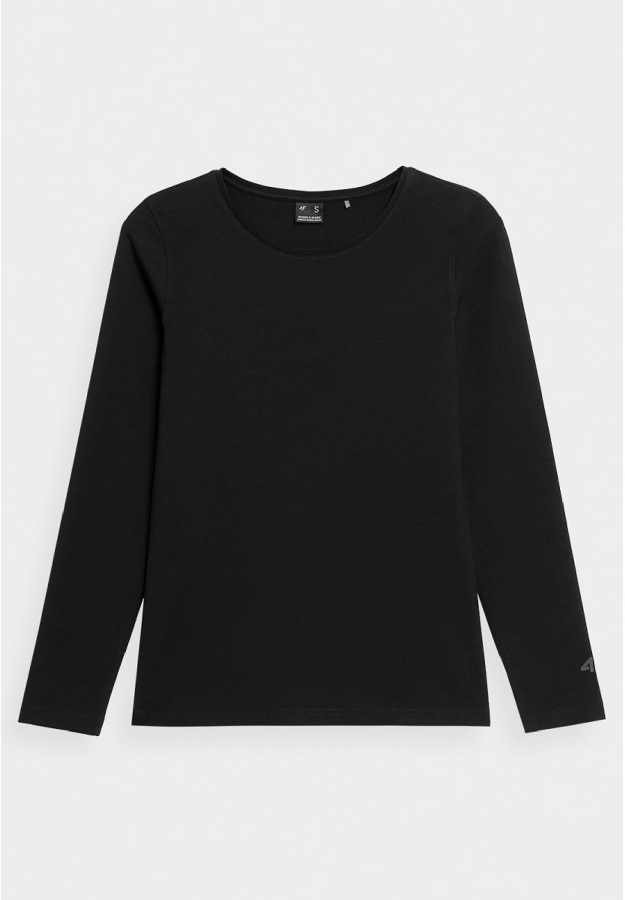 Longsleeve Damski 4F Slim Gładki Koszulka z Długim Rękawem Czarna 4FWMM00TLONF376