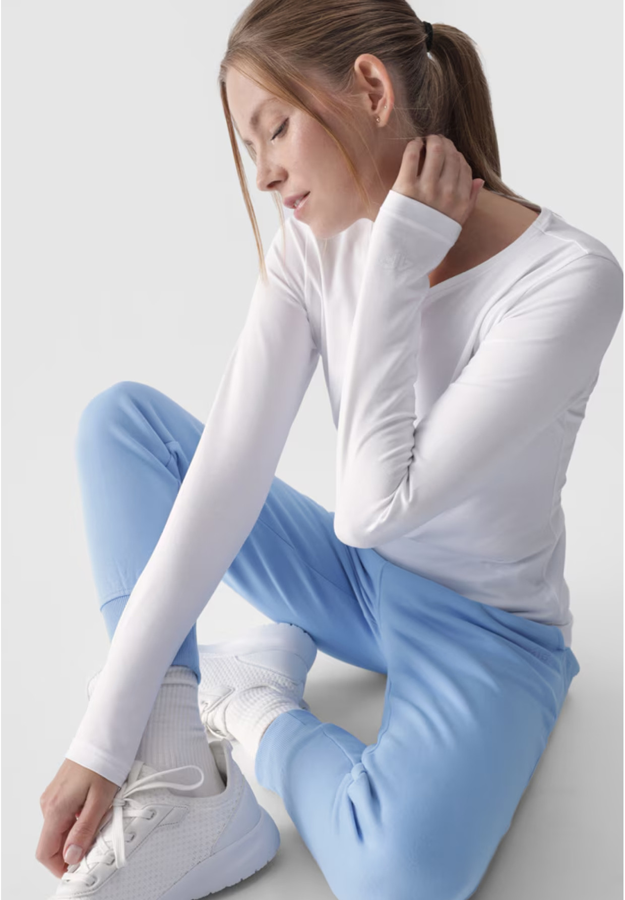 Longsleeve Damski 4F Slim Gładki Koszulka z Długim Rękawem Biała 4FWMM00TLONF376