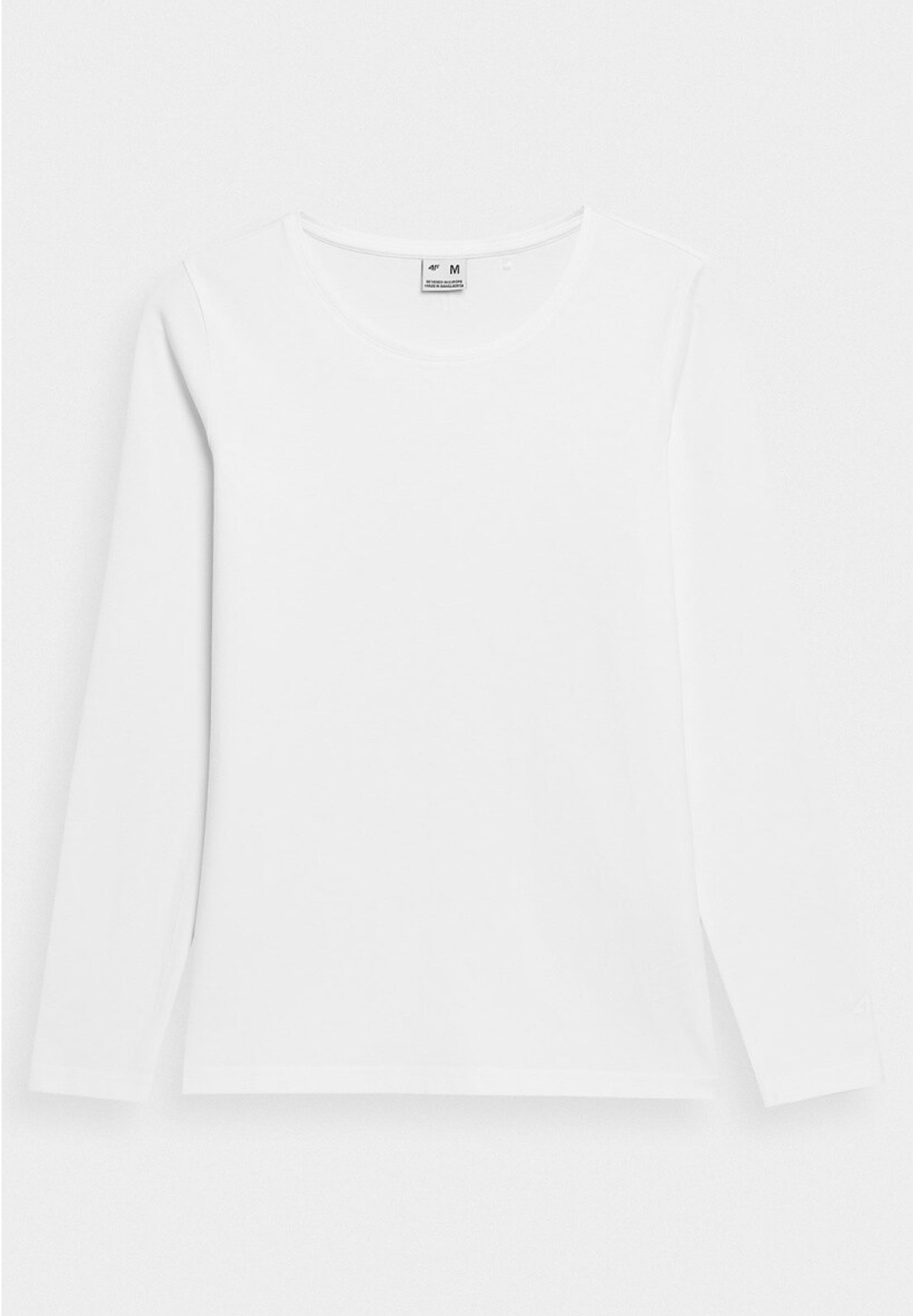 Longsleeve Damski 4F Slim Gładki Koszulka z Długim Rękawem Biała 4FWMM00TLONF376