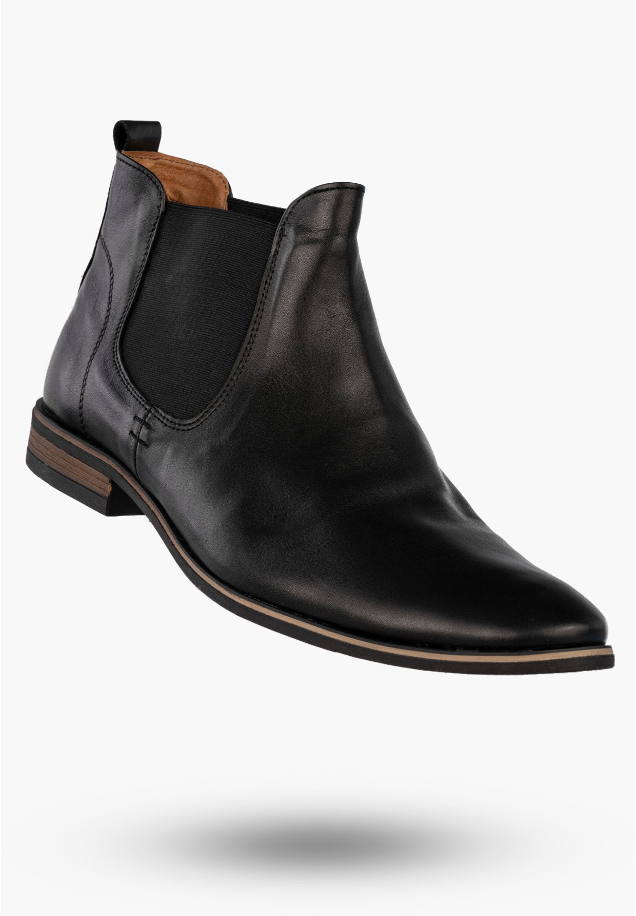 Botki Męskie Skórzane Sztyblety Buty Eleganckie Zimowe Czarne Dragonet M562BC