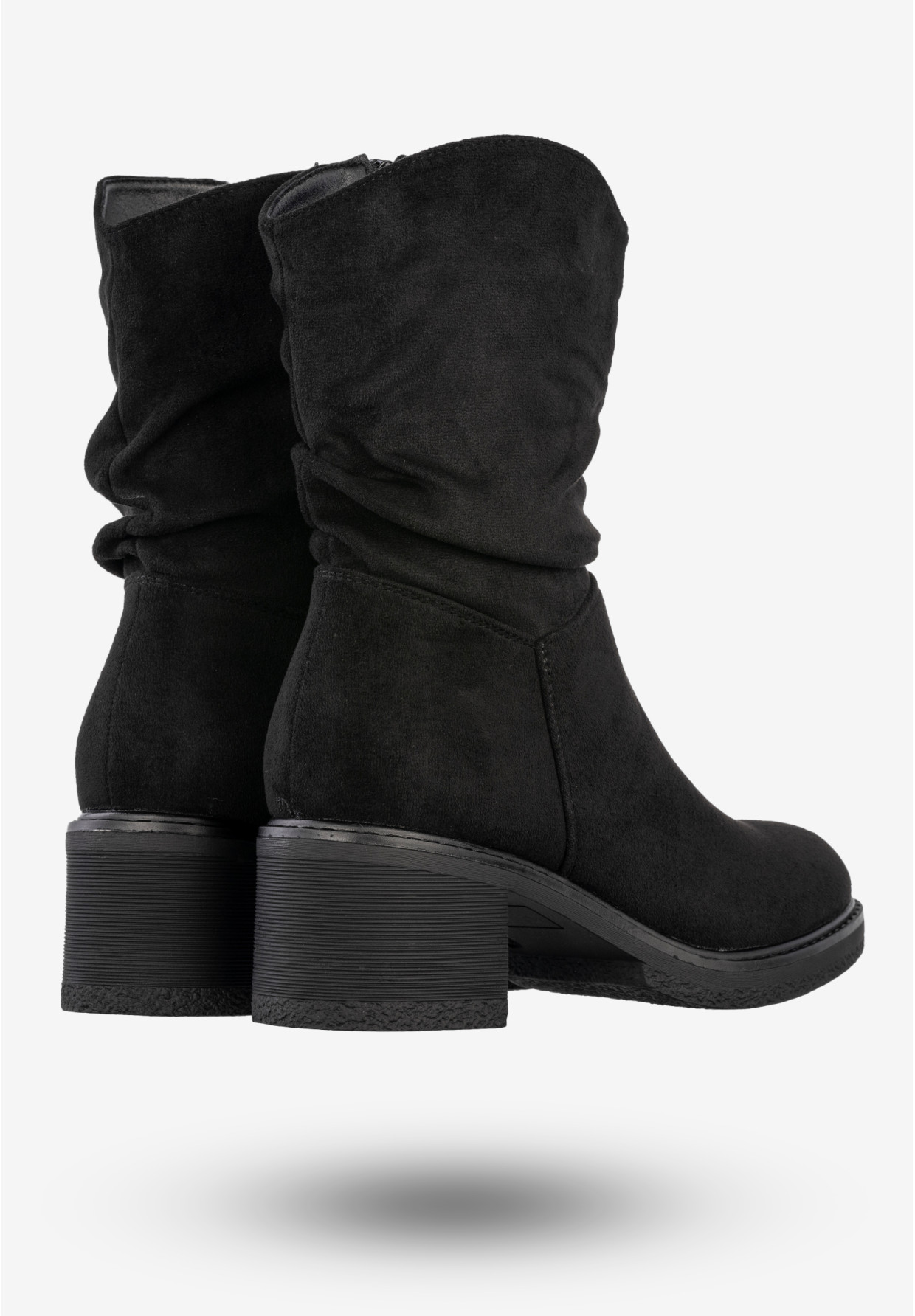 Botki Damskie Buty Zimowe Na Obcasie Ocieplane Czarne Potocki 25-51303BK