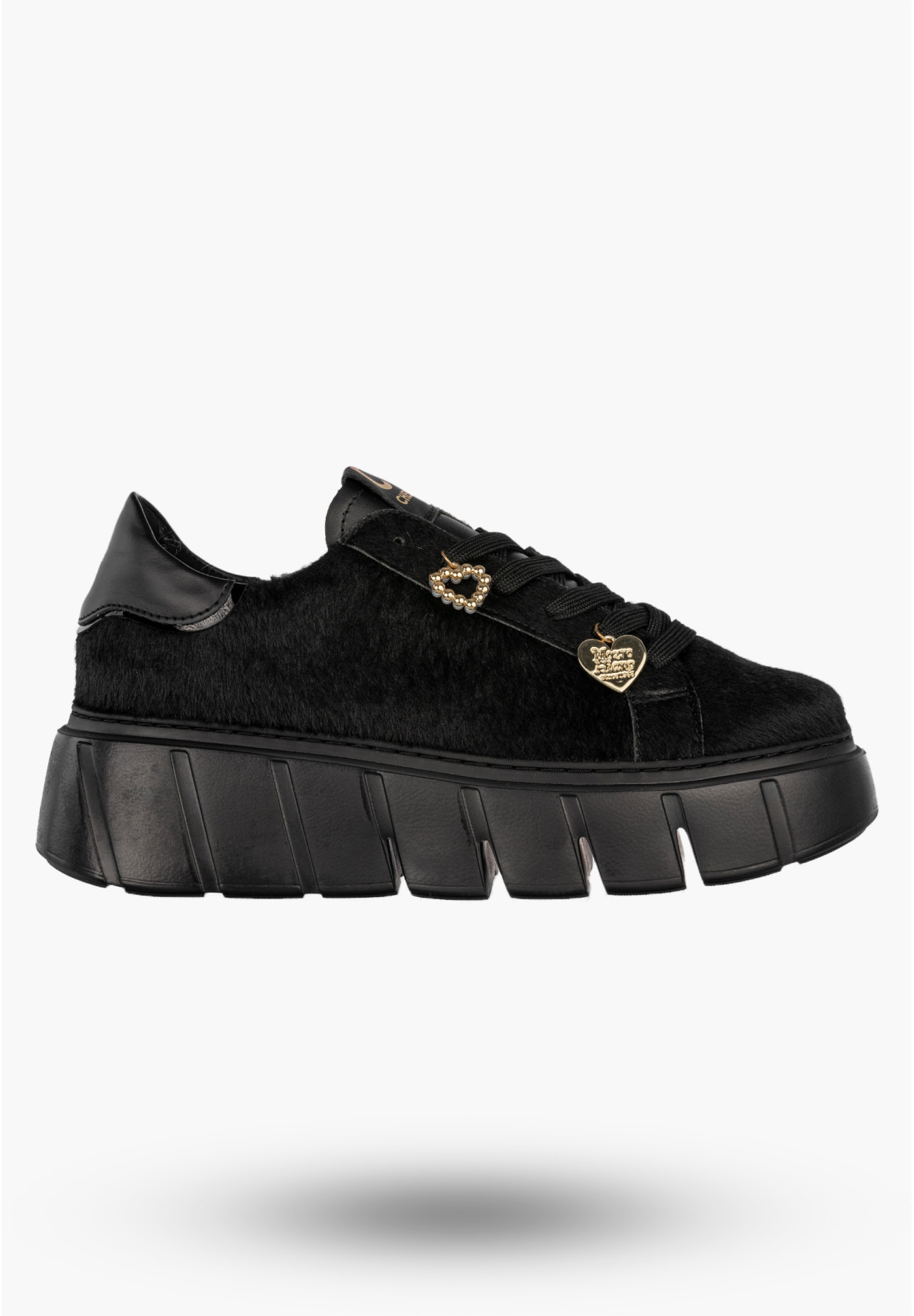 Sneakersy Damskie CheBello Skórzane Buty Modne Półbuty Czarne 4541-503-002-PSK-S352