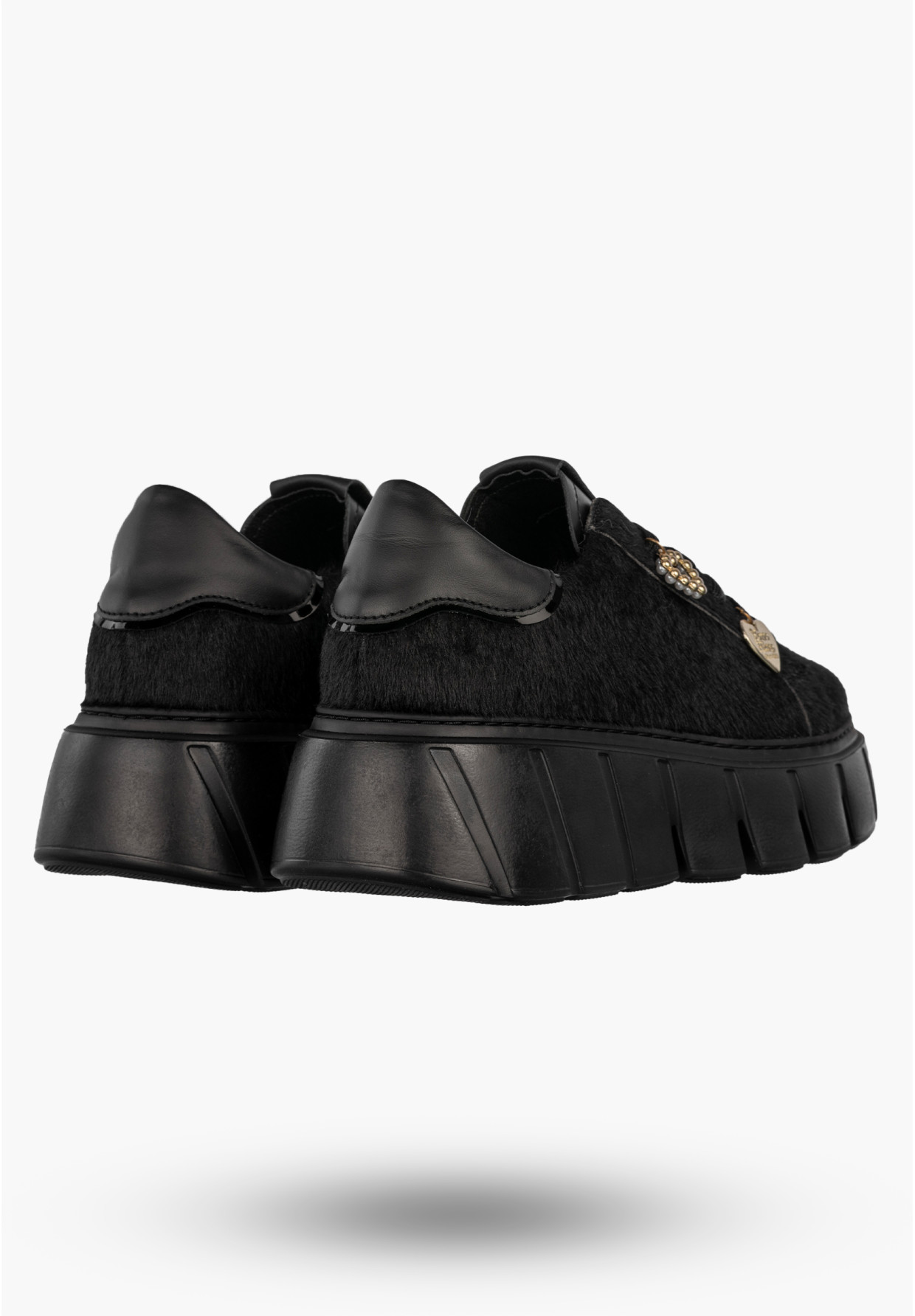 Sneakersy Damskie CheBello Skórzane Buty Modne Półbuty Czarne 4541-503-002-PSK-S352