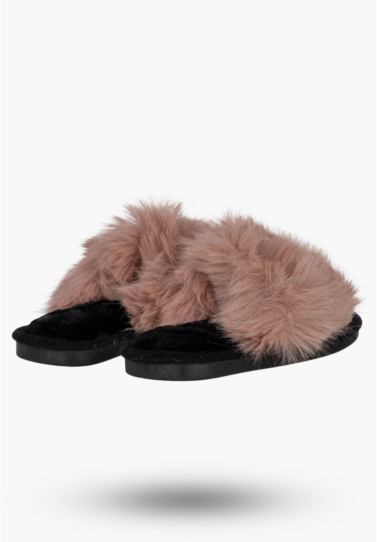 Klapki Damskie Z Futerkiem Na Co Dzień Lekkie Casual Stylowe Pudrowy Róż