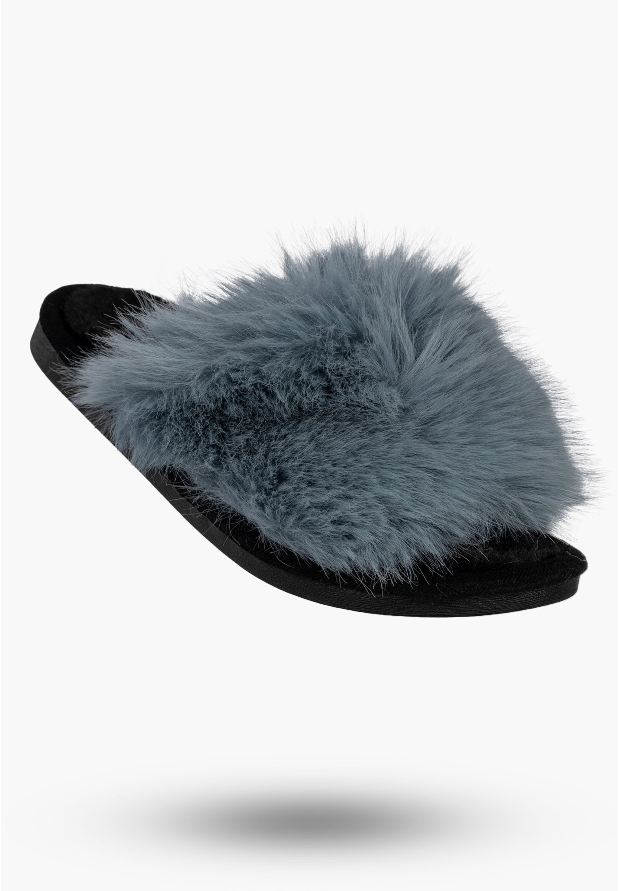 Klapki Damskie Z Futerkiem Na Co Dzień Lekkie Casual Stylowe Niebieskie