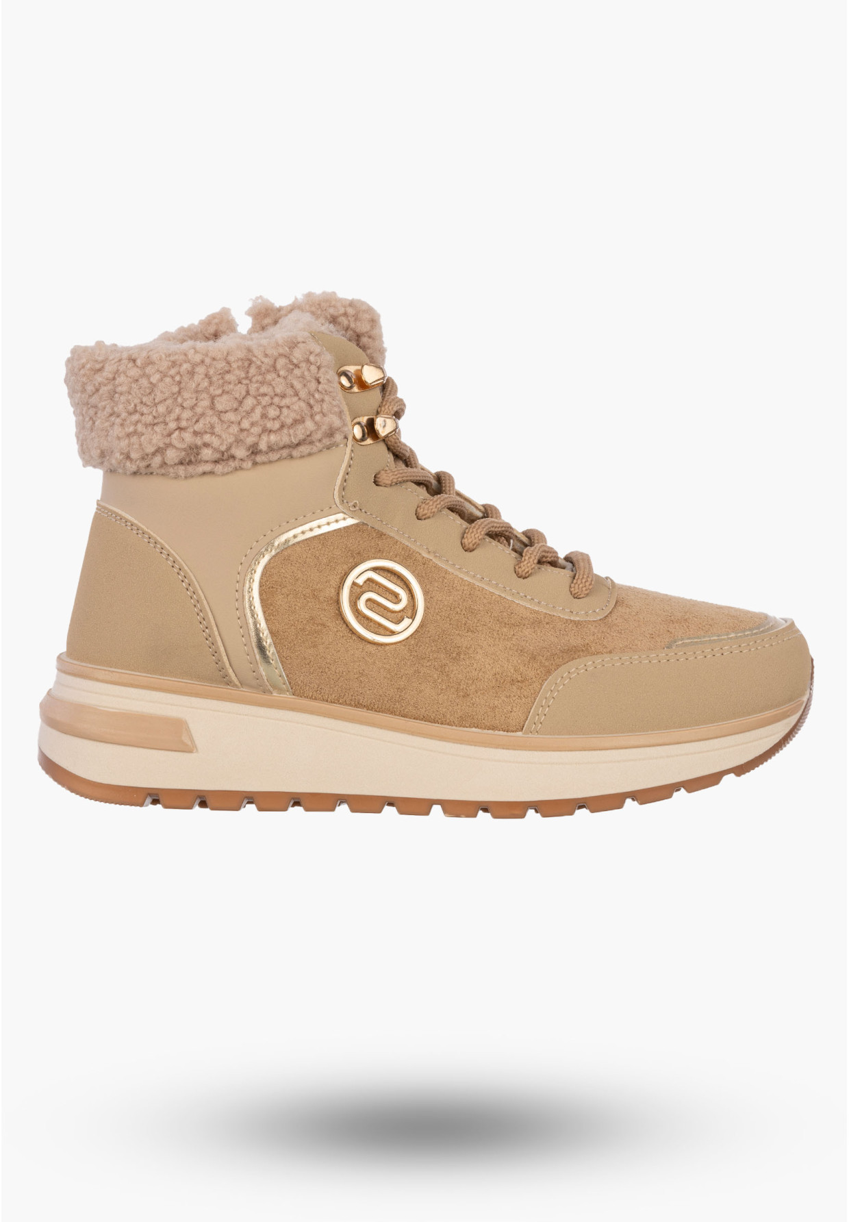 Botki Damskie Buty Zimowe Wygodne Ocieplane Stylowe na Zamek Khaki SJ2552-2