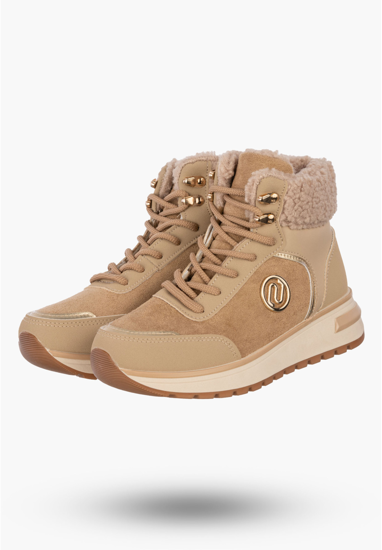 Botki Damskie Buty Zimowe Wygodne Ocieplane Stylowe na Zamek Khaki SJ2552-2
