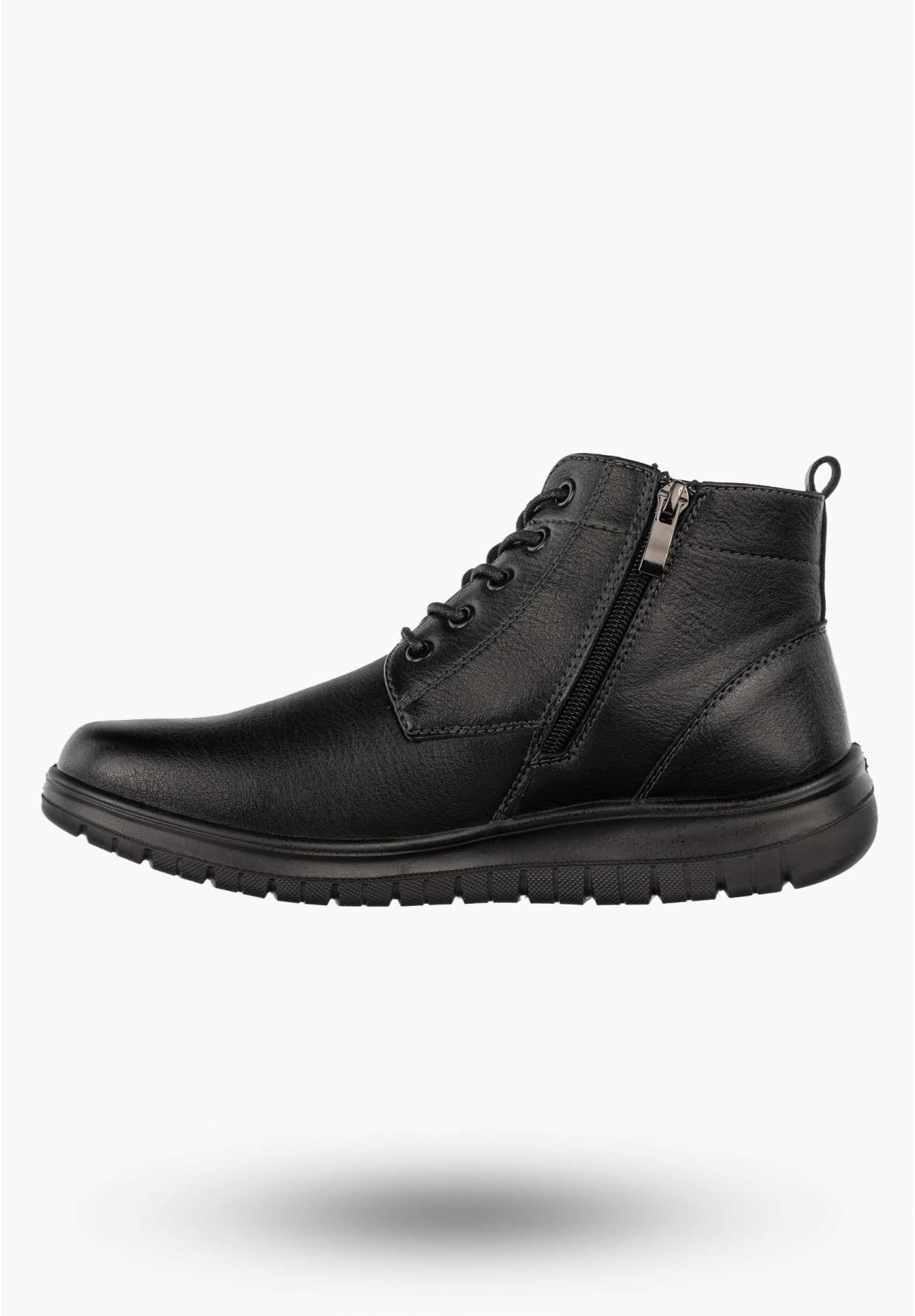 Botki Męskie Eleganckie Buty Zimowe Ocieplane Unisoft Czarne 24MN16-7515