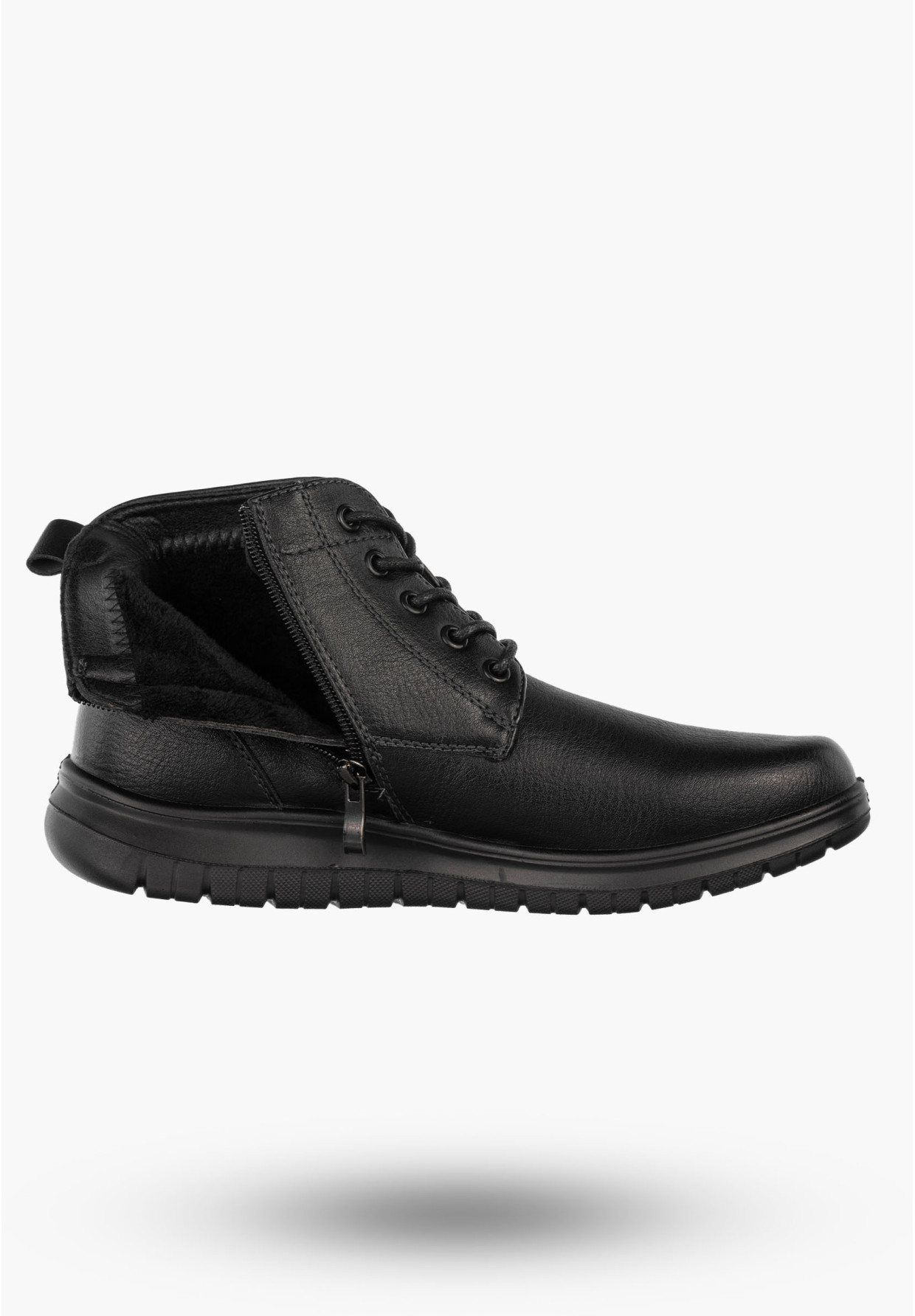 Botki Męskie Eleganckie Buty Zimowe Ocieplane Unisoft Czarne 24MN16-7515
