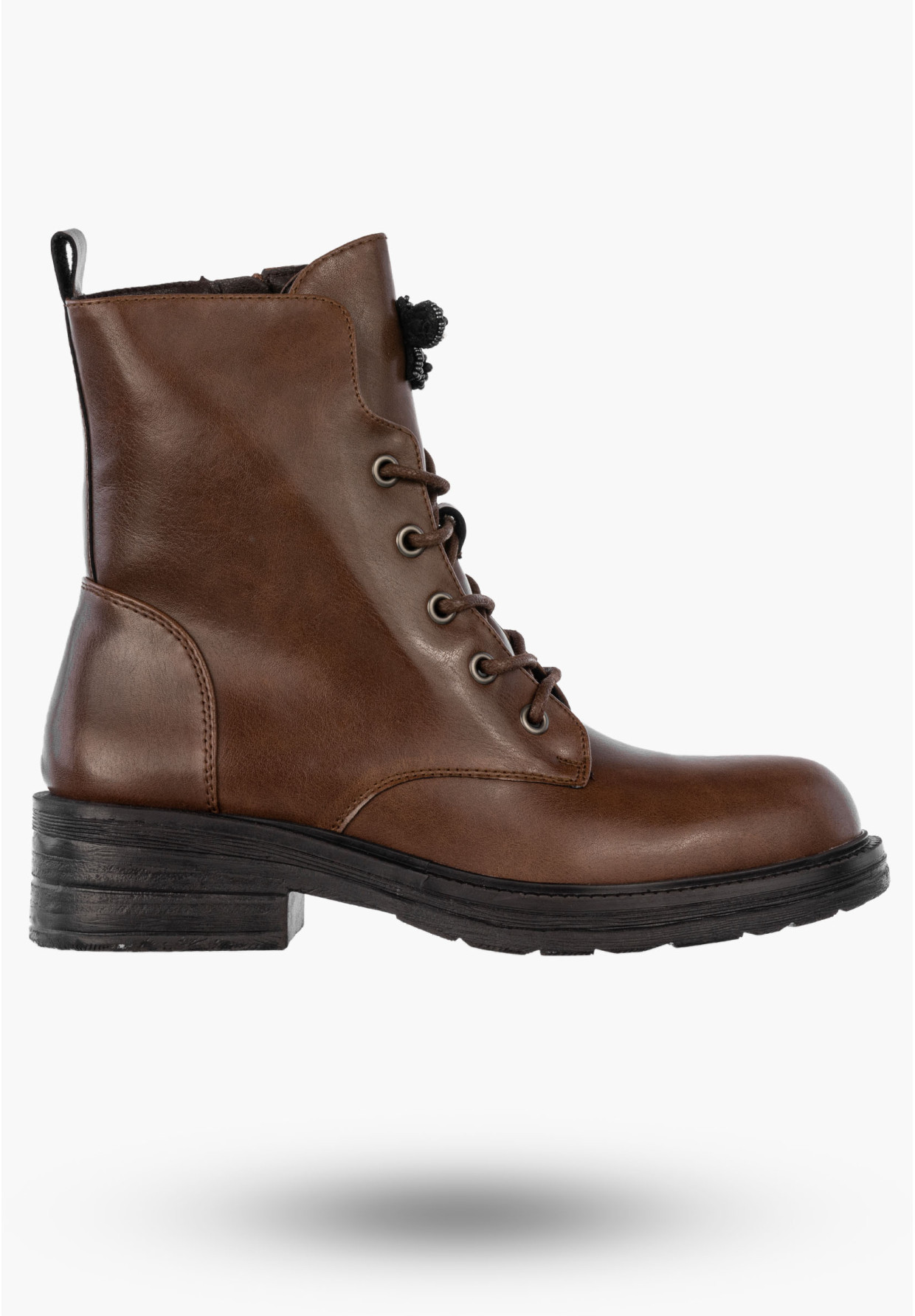 Trzewiki Damskie Skórzane Buty Zimowe Ocieplane Eleganckie Brązowe M.Daszyński SFY2509-1 BROWN