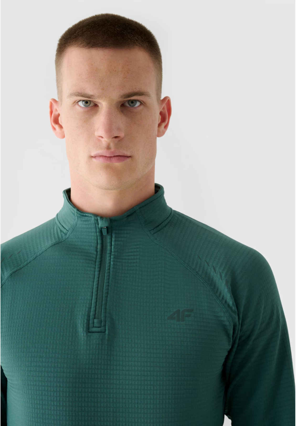 Bluza Męska 4F Do Biegania Szybkoschnąca Zielona 4FWAW24TFSWM410