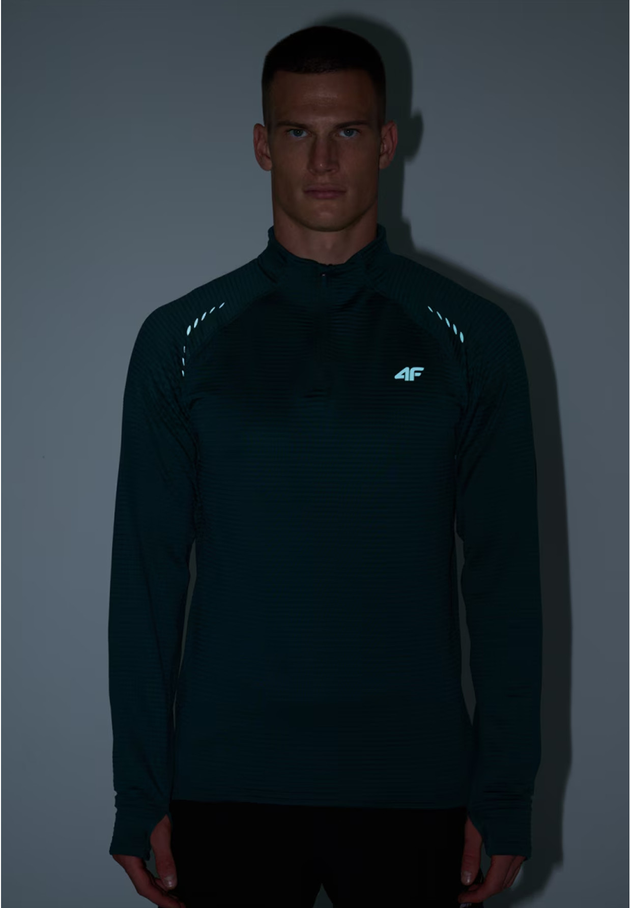 Bluza Męska 4F Do Biegania Szybkoschnąca Zielona 4FWAW24TFSWM410