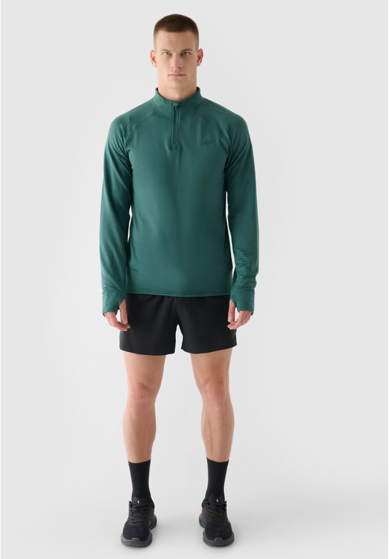 Bluza Męska 4F Do Biegania Szybkoschnąca Zielona 4FWAW24TFSWM410