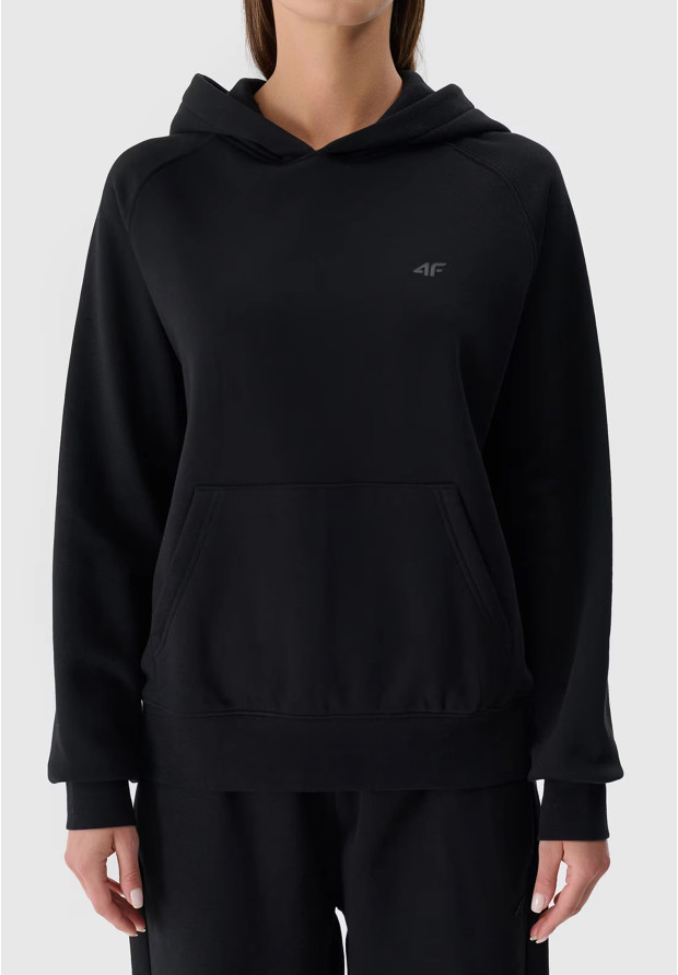 Bluza Damska 4F Dresowa Sportowa Nierozpinana Czarna 4FWMM00TSWSF1764