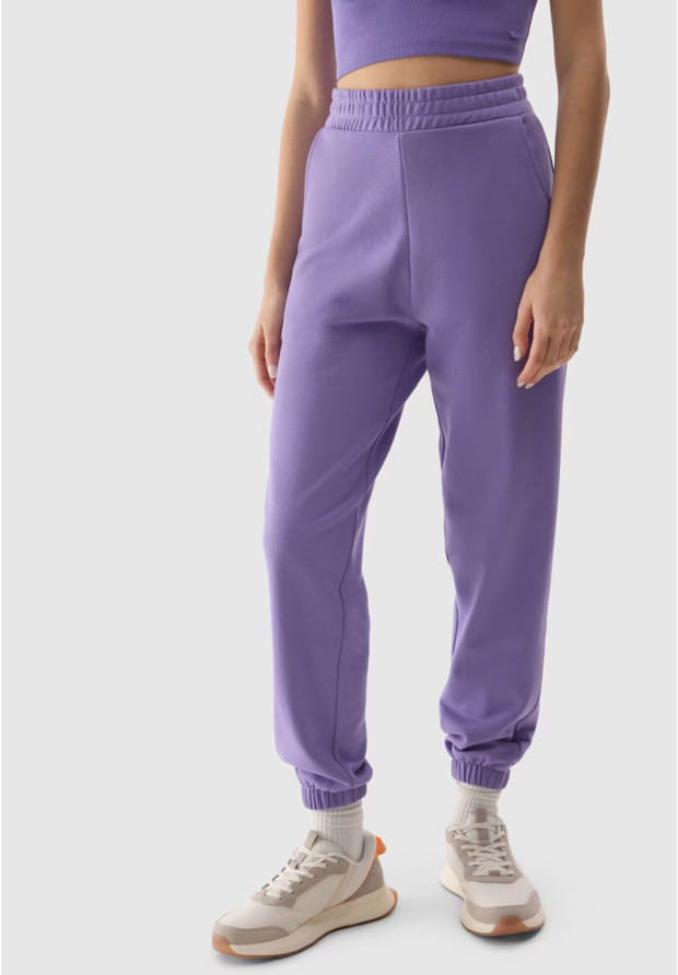 Spodnie Damskie 4F Joggery Dresowe Fioletowe 4FRSS24TTROF1054