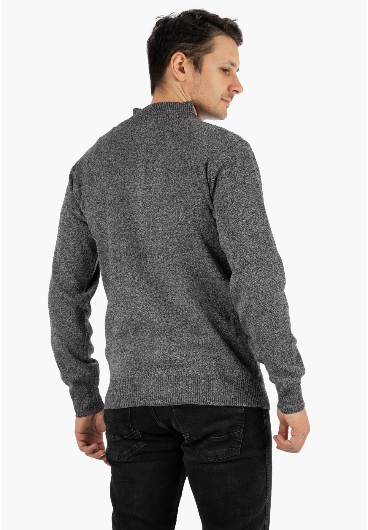 Sweter Męski Rozpinany Klasyczny Elegancki Wygodny na Zamek Szary MUST