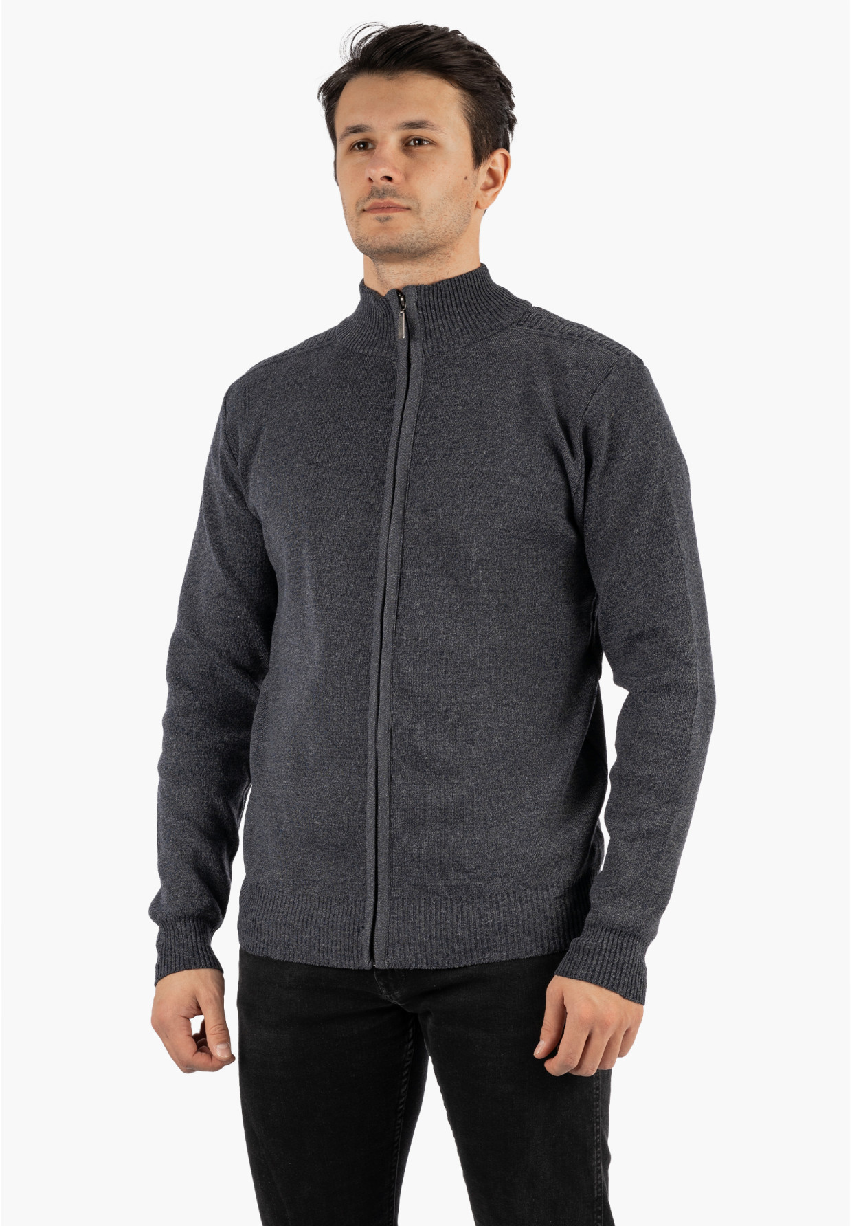 Sweter Męski Rozpinany Klasyczny Elegancki Wygodny na Zamek Granatowy MUST