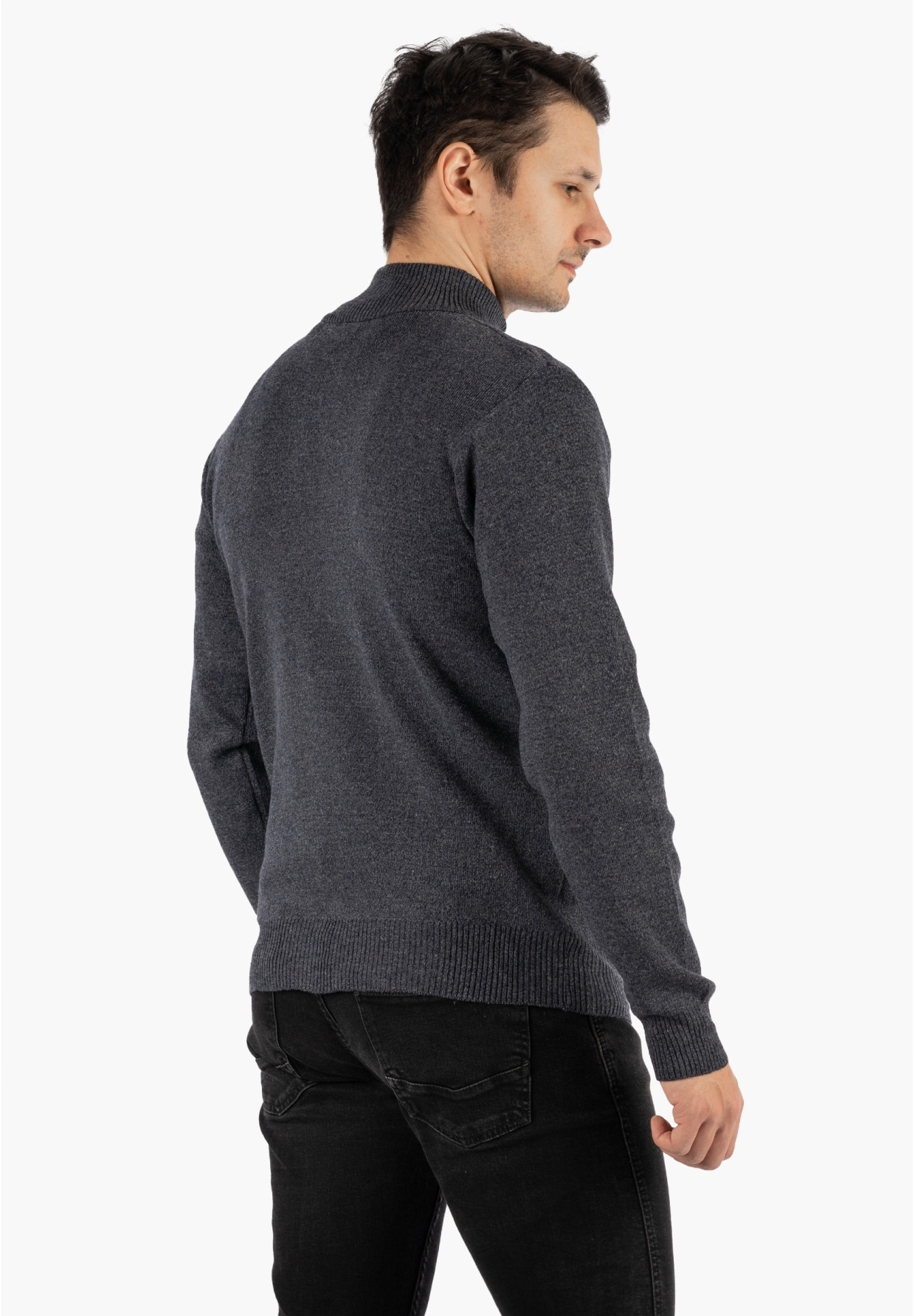 Sweter Męski Rozpinany Klasyczny Elegancki Wygodny na Zamek Granatowy MUST