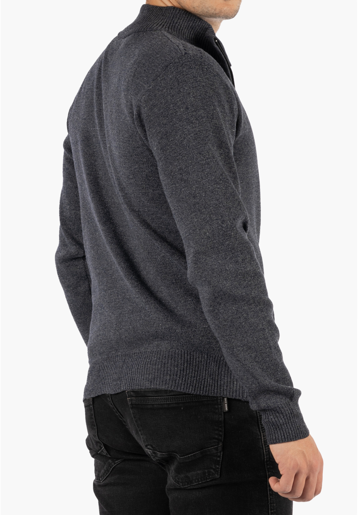 Sweter Męski Rozpinany Klasyczny Elegancki Wygodny na Zamek Granatowy MUST