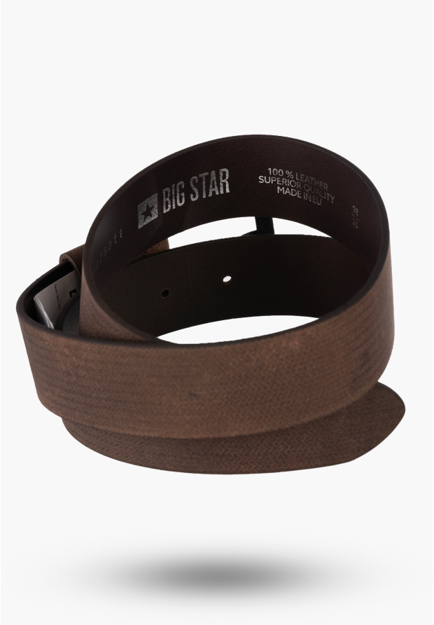 Pasek Męski BIG STAR Skórzany Pas Do Spodni Brązowy OO675011