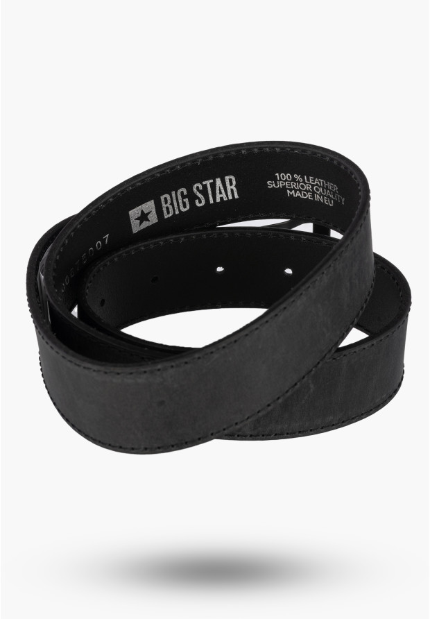 Pasek Męski BIG STAR Skórzany Pas Do Spodni Czarny OO675007