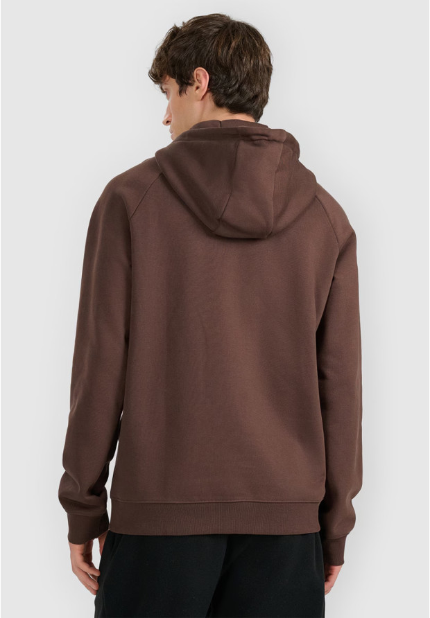 Bluza Męska 4F Z Kapturem Nierozpinana Z Nadrukiem Brązowa 4FWAW25TSWSM2390