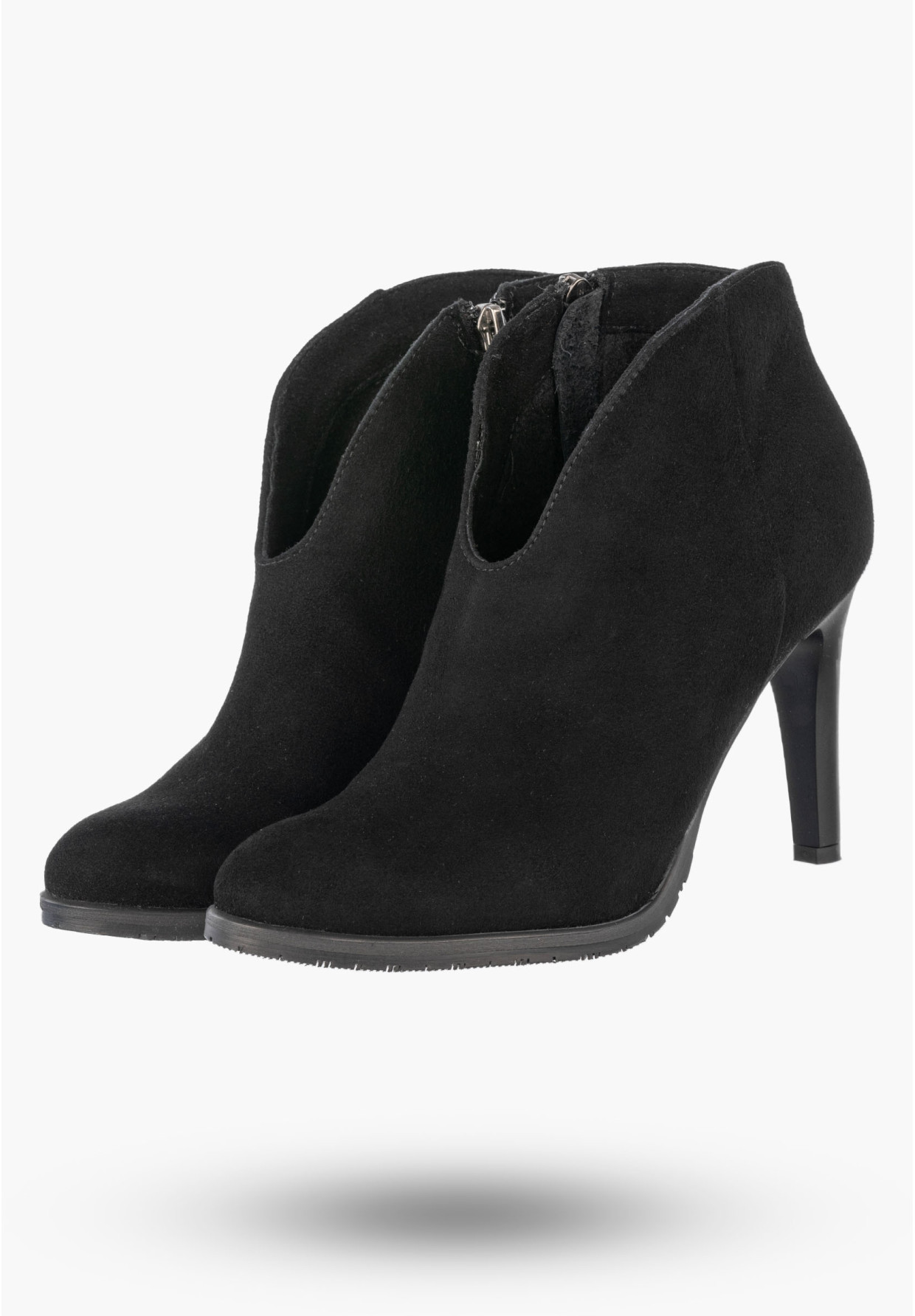 Botki Damskie Skórzane Eleganckie Buty Na Obcasie Zimowe Czarne Darex B361/1