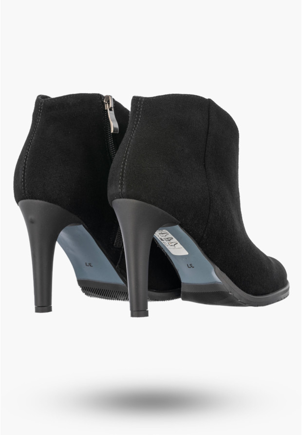 Botki Damskie Skórzane Eleganckie Buty Na Obcasie Zimowe Czarne Darex B361/1