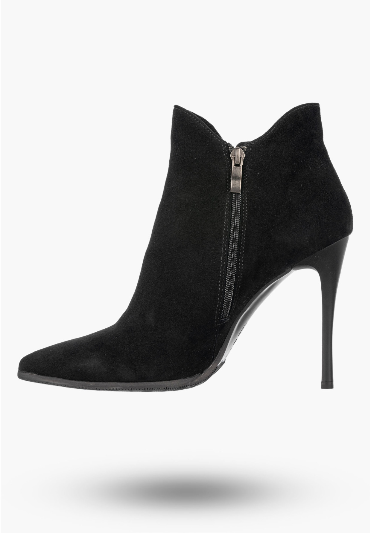 Botki Damskie Skórzane Eleganckie Buty Na Szpilce Zimowe Czarne Darex B-223/1