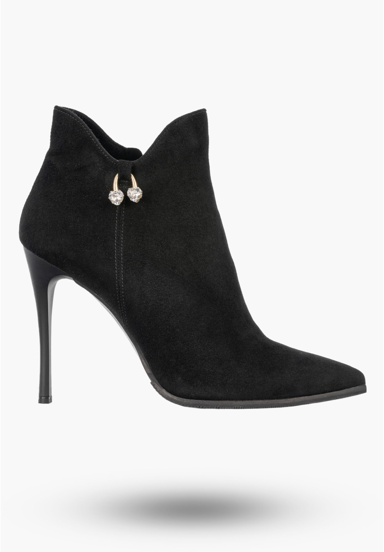 Botki Damskie Skórzane Eleganckie Buty Na Szpilce Zimowe Czarne Darex B-223/1