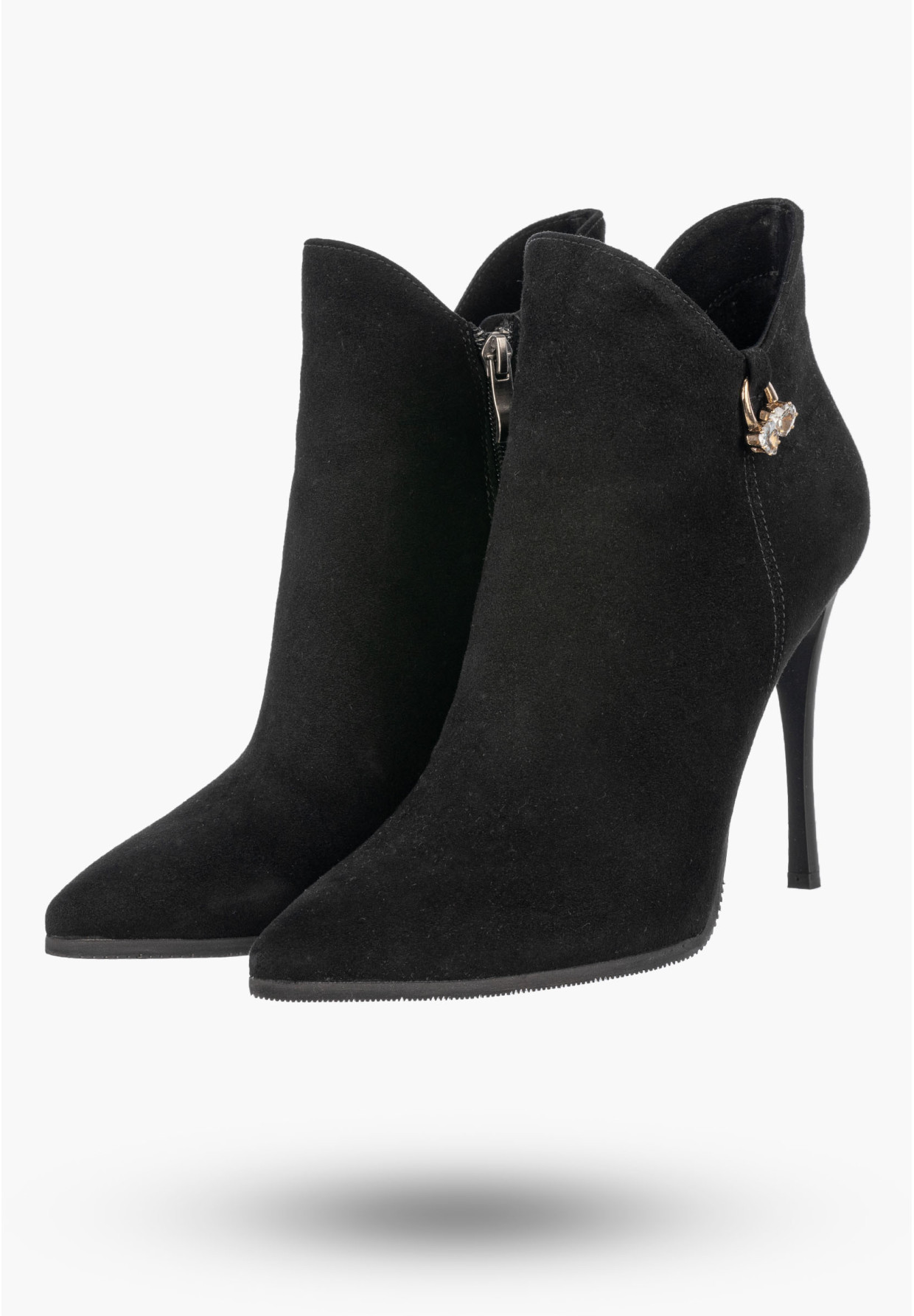Botki Damskie Skórzane Eleganckie Buty Na Szpilce Zimowe Czarne Darex B-223/1