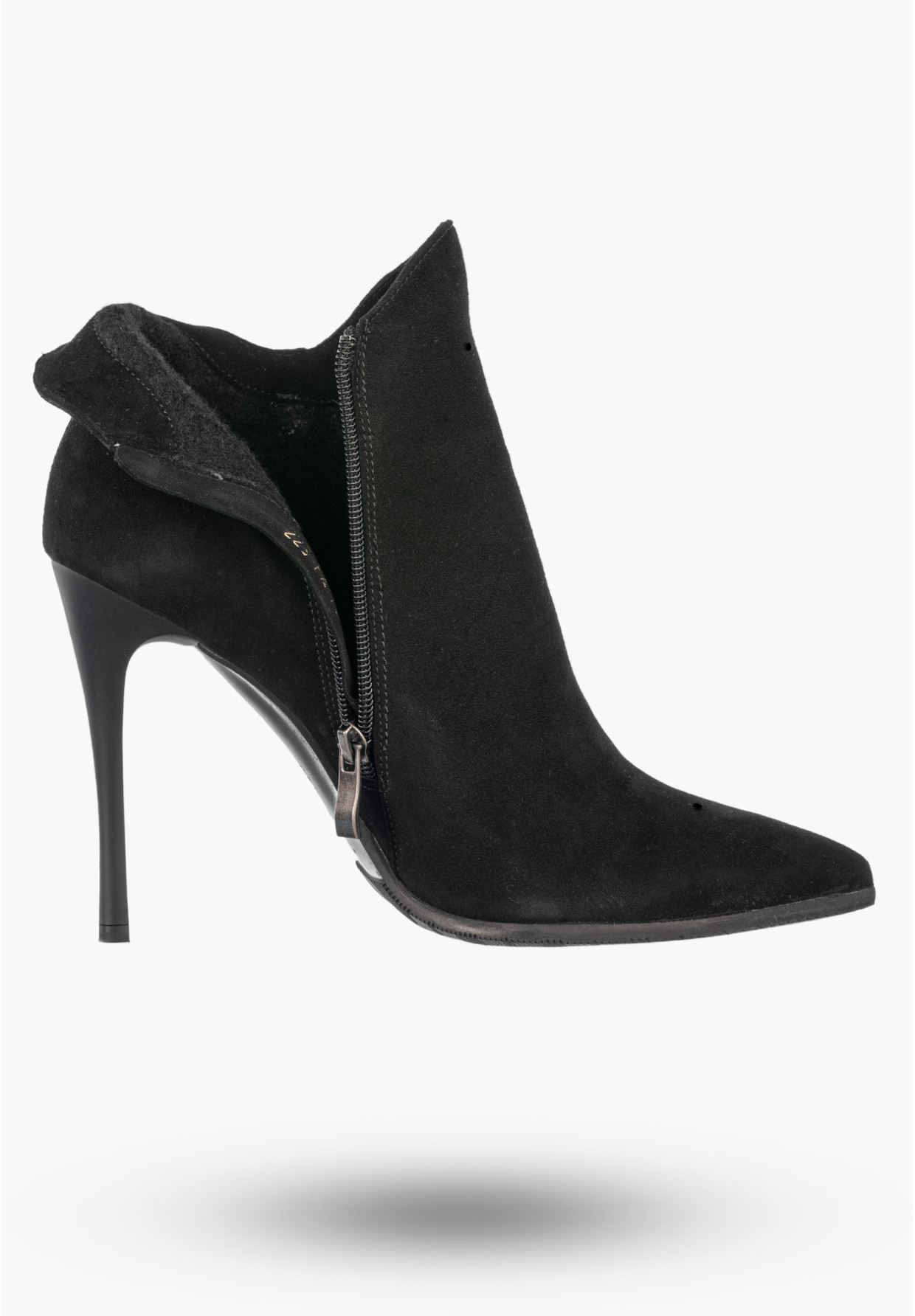 Botki Damskie Skórzane Eleganckie Buty Na Szpilce Zimowe Czarne Darex B-223/1