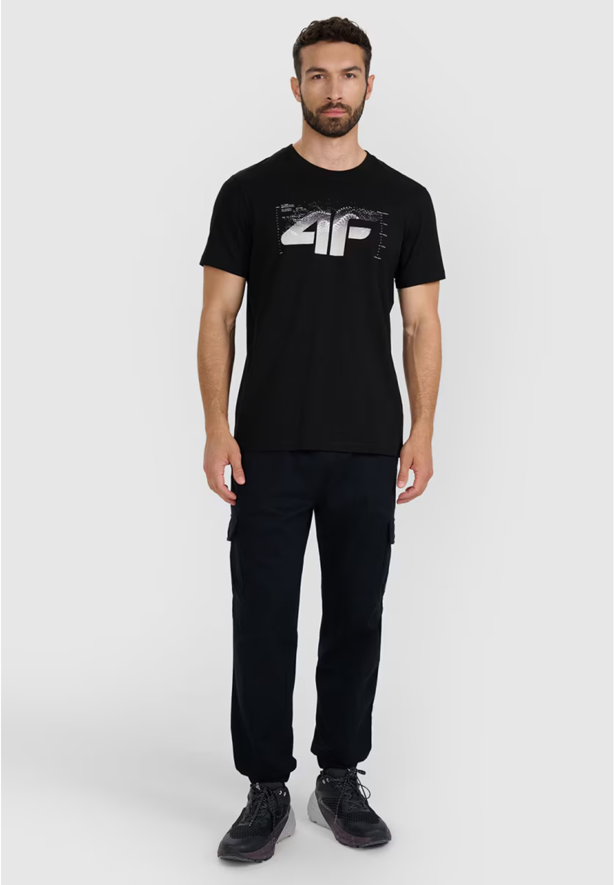 Koszulka Męska 4F T-shirt Z Nadrukiem Regular Czarna 4FWAW25TTSHM2359