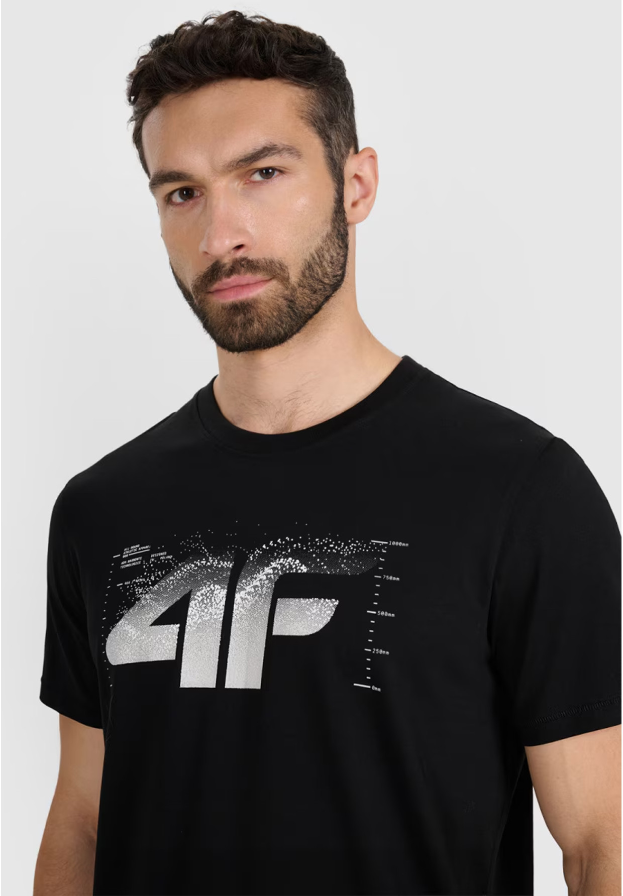 Koszulka Męska 4F T-shirt Z Nadrukiem Regular Czarna 4FWAW25TTSHM2359