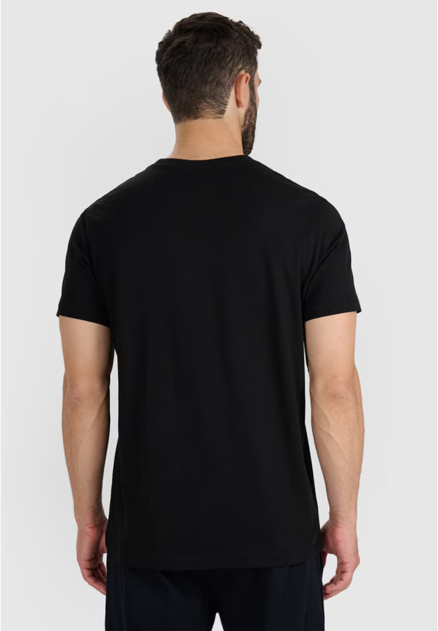 Koszulka Męska 4F T-shirt Z Nadrukiem Regular Czarna 4FWAW25TTSHM2359