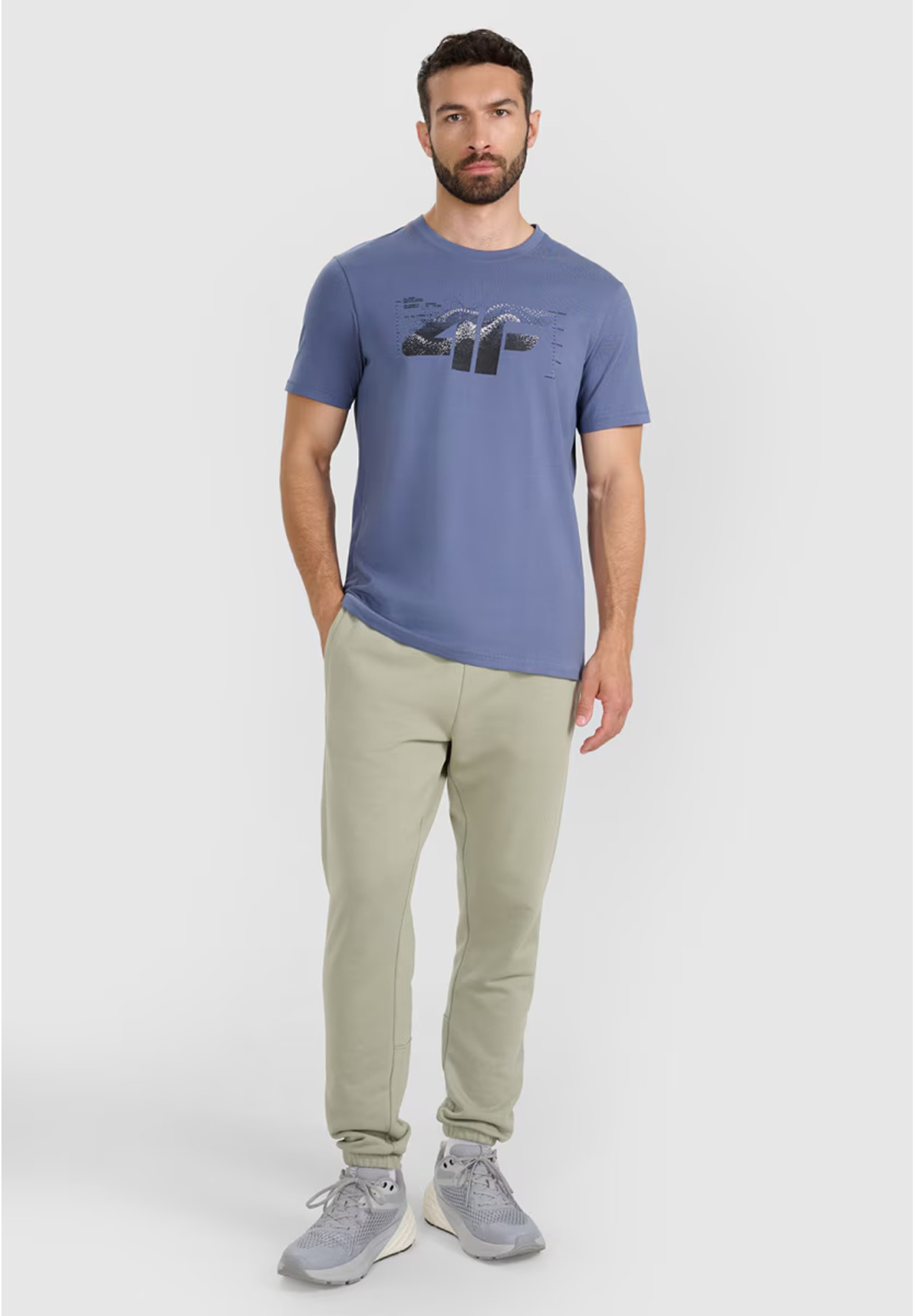 Koszulka Męska 4F T-shirt Z Nadrukiem Regular Denim 4FWAW25TTSHM2359