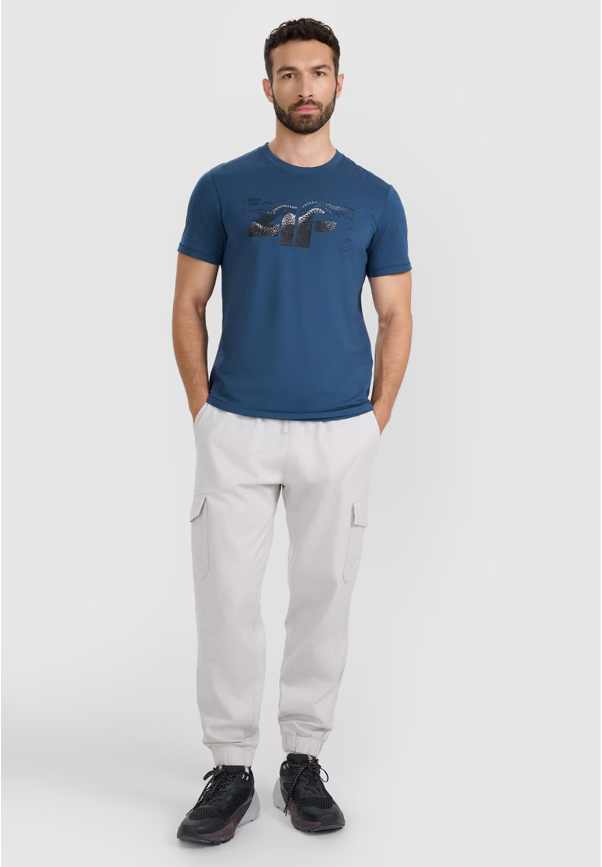 Koszulka Męska 4F T-shirt Z Nadrukiem Regular Turkusowa 4FWAW25TTSHM2359