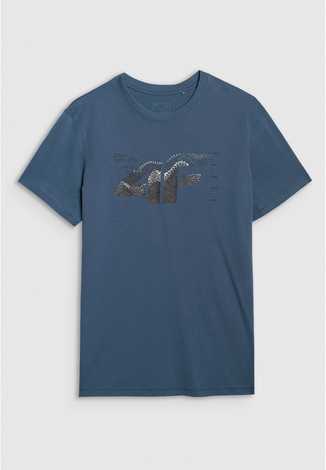 Koszulka Męska 4F T-shirt Z Nadrukiem Regular Turkusowa 4FWAW25TTSHM2359