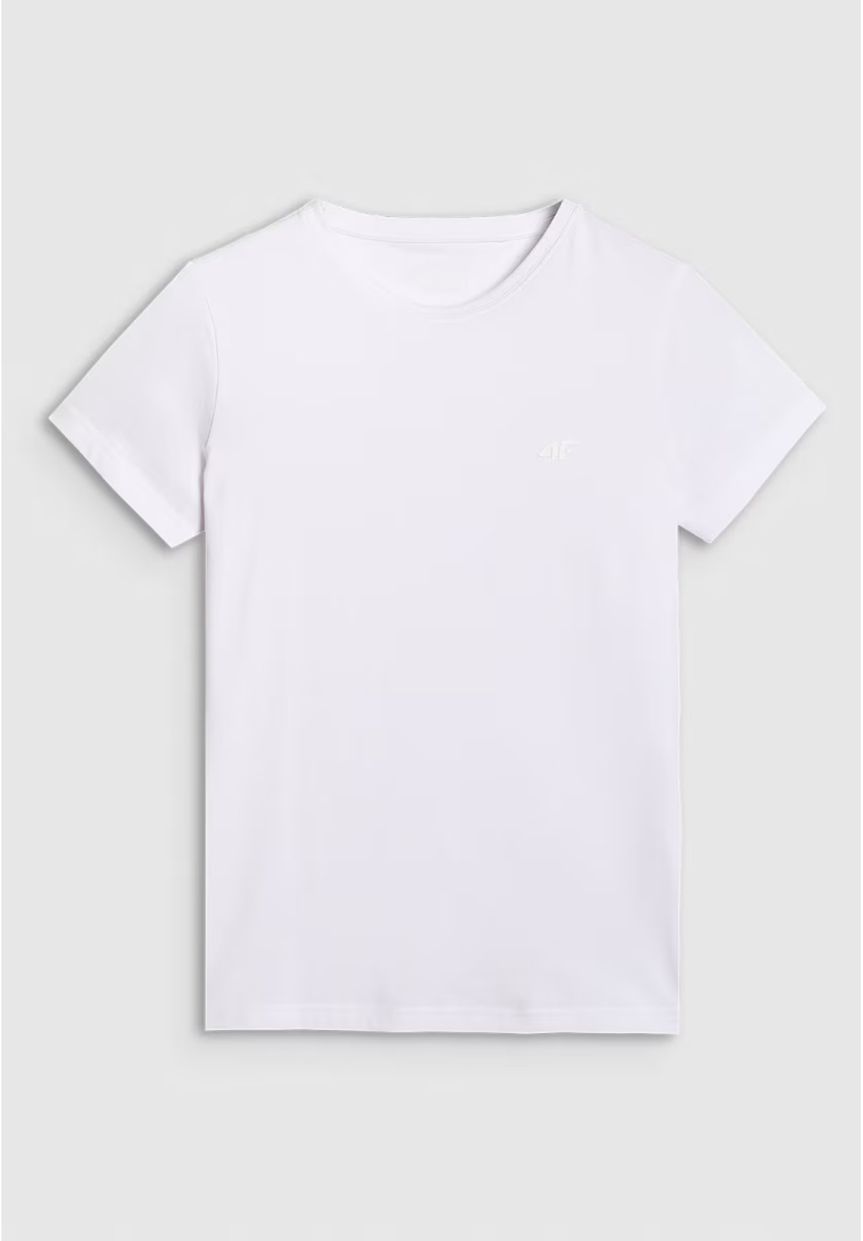 Koszulka Damska 4F T-shirt Slim Fit Gładki Biały 4FWMM00TTSHF2255