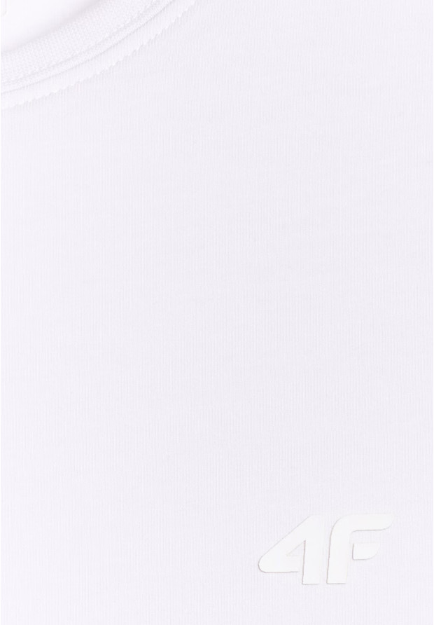 Koszulka Damska 4F T-shirt Slim Fit Gładki Biały 4FWMM00TTSHF2255