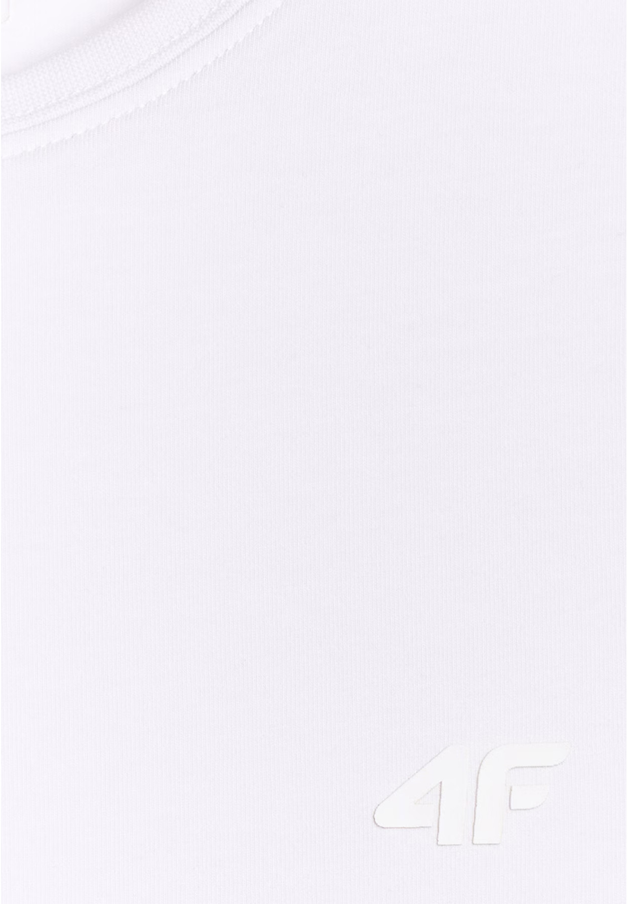 Koszulka Damska 4F T-shirt Slim Fit Gładki Biały 4FWMM00TTSHF2255