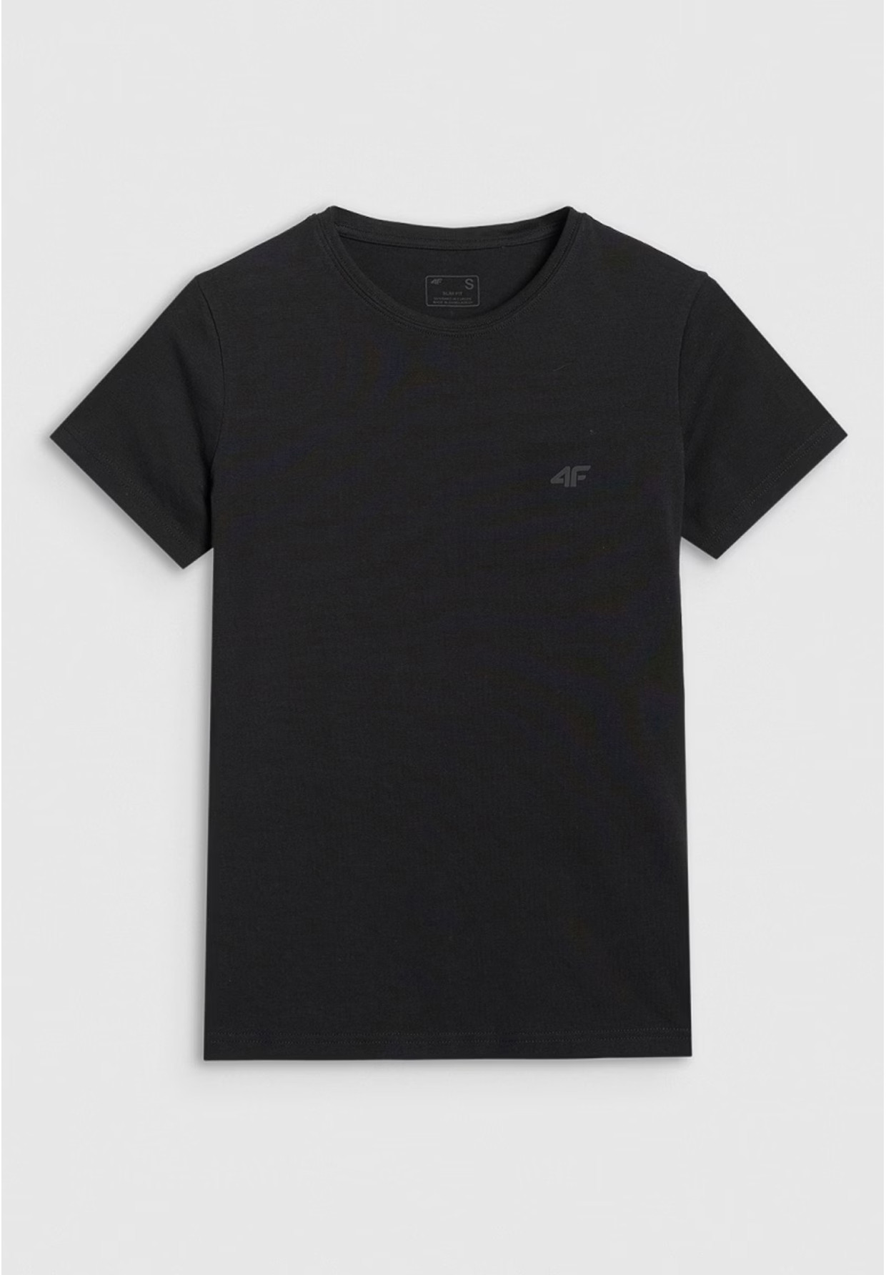 Koszulka Damska 4F T-shirt Slim Fit Gładki Czarna 4FWMM00TTSHF2255